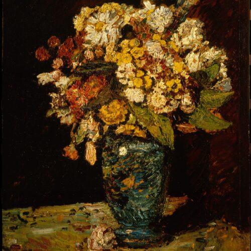 Flowers in a Blue Vase